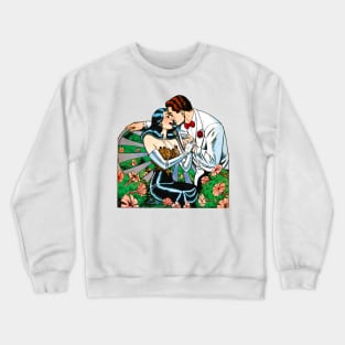 Love Kiss of Elegant and Classic Couple Diary Valentines Day Retro Vintage Comic Book Crewneck Sweatshirt